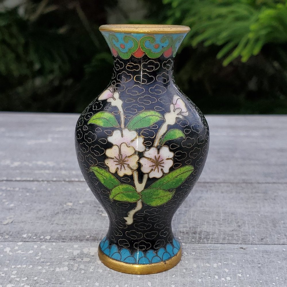 Vintage Chinese Miniature Cloisonne Vase